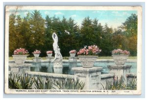 C 1915-20's Trask Morning Noon & Night Fountain Sartoga Springs NY Postcard F193