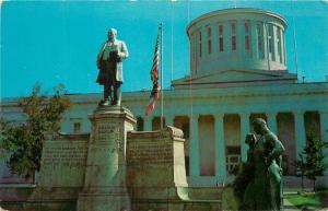 Columbus OH~Ohio State Capitol~Greek Revival~Wm McKinley Monument~1950s Postcard