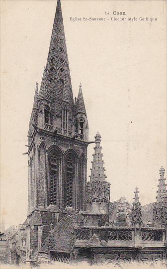 France Caen Eglise Saint Sauveur Clocher style Gothique 1927