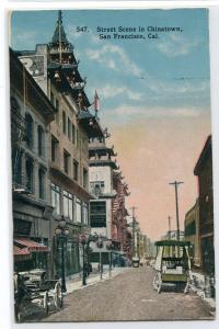 Street Scene Chinatown San Francisco California 1910c postcard