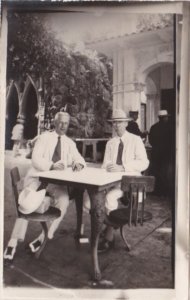 Cuba Havana Souvenir From Tropical Garden Men Enjoying A Drink Real Photo