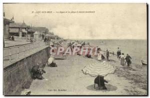 Old Postcard Luc Sur Mer and La Digue beach was rising tide