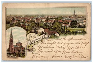 c1905 Pauls Kirche Greetings from Bromberg Poland Antique Posted Postcard