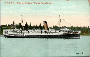 Postcard C. P. R. Steamer Princess Adelaide Pacific Coast Service ~1910 M68