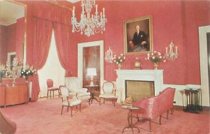 Washington DC Red Room in White House 1959 Chrome Postcard Unused