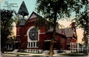 Postcard First Christian Church in Colorado Springs, Colorado