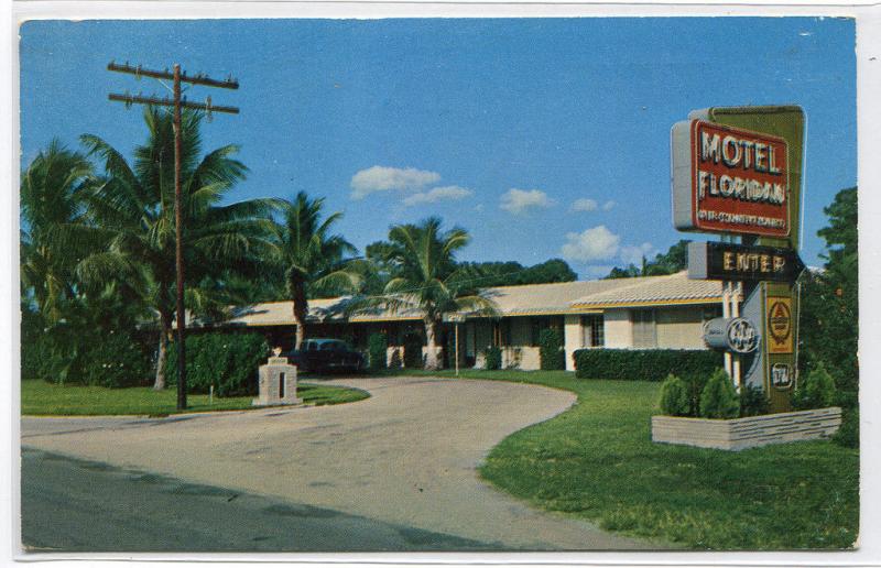 Motel Floridan US Highway 41 Fort Myers Florida 1959 postcard