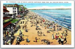 Vtg Old Orchard Beach Maine ME Beach View Looking Northeast From Pier Postcard