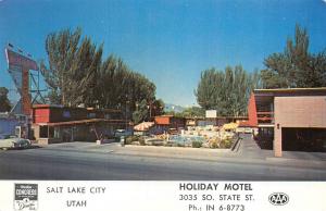SALT LAKE CITY, UT Utah  HOLIDAY MOTEL  Roadside  POOL  c1950's Chrome  Postcard