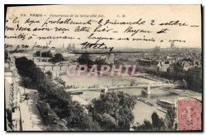 Postcard Old Paris Panorama of the Seine east coast