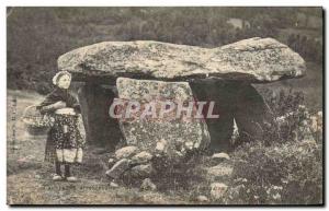 Postcard Old Megalith Dolmen Saint Nectaire Children Auvergne