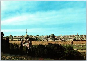 VINTAGE CONTINENTAL SIZED POSTCARD GENERAL VIEW OF JERSUALEM (JORDAN OCCUPIED)