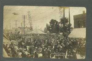 Scottville MICHIGAN RPPC c1910 CARNIVAL Acrobats STREET nr Ludington Pentwater