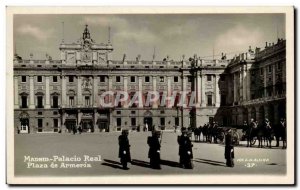 Old Postcard Madrid Palacio Real Plaza Armeria Army