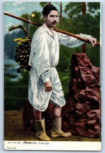 Portugal Postcard Man Selling Fruits Madeira Traditional Costume c1910