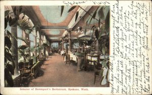 Spokane Washington WA Davenport's Restaurant Interior c1910 Postcard