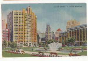 P3326 JLs vintage postcard view sunken garden st louis missouri unused