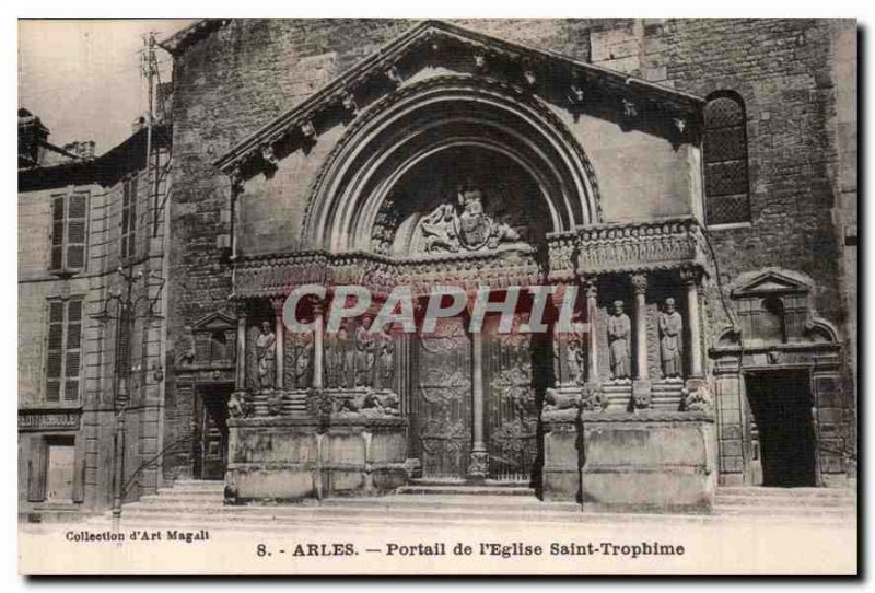 Postcard Ancient Arles portal Church of St. Trophime