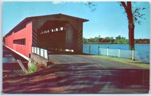 M-76747 Covered Bridge Greetings from Lawton Michigan USA