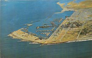 WESTPORT WASHINGTON JETTY~HARBOR AERIAL VIEW POSTCARD 1960s