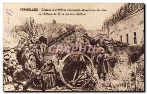 Old Postcard Vermelles Case of German artillery behind the castle of Dr. M Br...