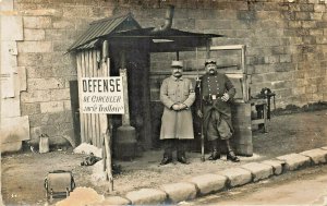 WWI France Soldiers Carte Postale #8 DEFENSE Soldiers Real Photo Postcard