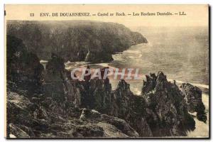 Old Postcard From Douarnenez Approx Castle ar Roch The jagged rocks