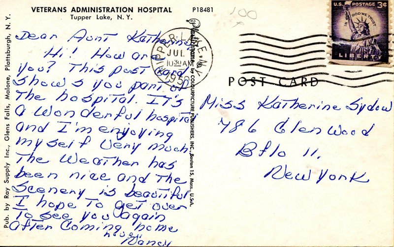 NY - Tupper Lake. US Veterans Hospital