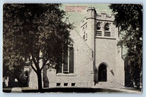 1909 Simmons Memorial Unitarian Church Building Tower Kenosha Wisconsin Postcard