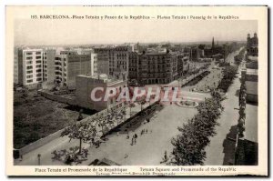 Old Postcard Barcelona Plaza Tetuan Paseo de Republica