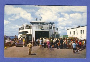 Woods Hole, MA/Mass Postcard, Island Ferry Boat, Cape Cod