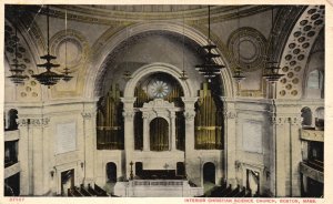 Vintage Postcard Interior Christian Science Church Buiding Boston Massachusetts