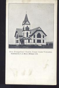 MILBANK SOUTH DAKOTA ZION EVANGELICAL CHURCH GRANT CENTER TOWNSHIP POSTCARD