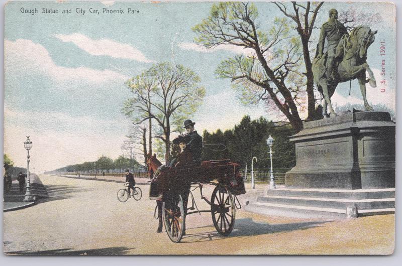 Phoenix, Ariz., Gough Statue & City Car, Phoenix Park - 