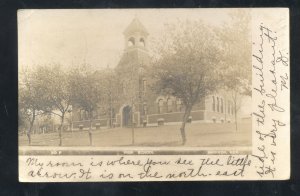 RPPC MADISON NEBRASKA HIGH SCHOOL BUILDING MIDDLETON AZ REAL PHOTO POSTCARD