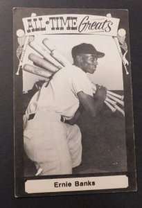 Mint USA Postcard All Time Greats Baseball Ernie Banks RPPC 1977 Hall of Fame