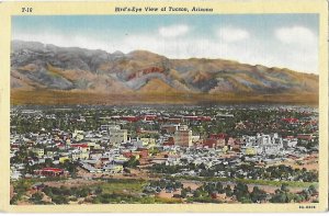 Bird's Eye View of Tucson Arizona Mailed 11-20-1943
