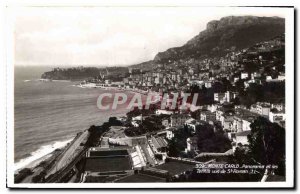 Old Postcard Monte Carlo Panorama and seen Tennis St Roman