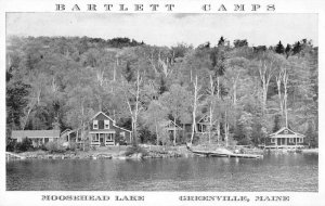 Greenville Maine Moosehead Lake Bartlett Camps Vintage Postcard AA48722