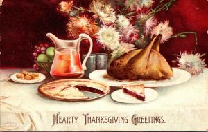 Thanksgiving With Turkey On A Platter 1908 Clapsaddle