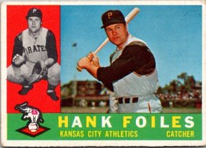 1960 Topps Baseball Card Hank Foiles Kansas City Athletics sk1831