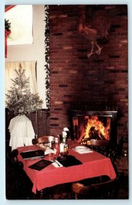 ORANGE, Massachusetts MA ~ Roadside RED ROOSTER RESTAURANT Fireplace Postcard