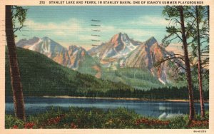 Vintage Postcard 1942 Stanley Lake & Peaks One Of Idaho's Summer Playgrounds