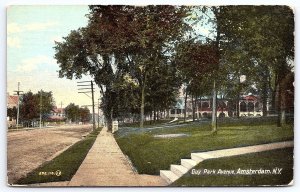 Guy Park Avenue Along Main Road View Amsterdam New York NY Nature Grove Postcard