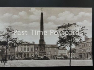 Yorkshire RIPON Market Place & Memorial - Old Postcard by Milton