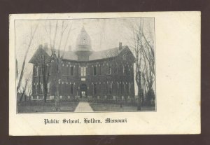 HOLDEN MISSOURI PUBLIC SCHOOL BUILDING BARR. MO. 1908 VINTAGE POSTCARD