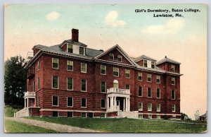 Lewiston ME-Maine, Girl's Dormitory Bates College, University, Vintage Postcard