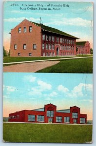 Bozeman Montana Postcard Chemistry Building Foundry Building State College 1946