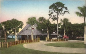 Clearwater Belleair FL Eagles Nest Gardens Postcard - Hand Colored