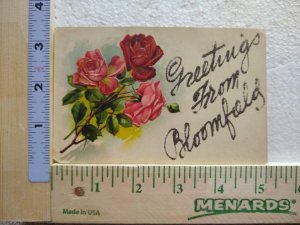 M-0058 Embossed Flower Print Greeting Card Greetings from Bloomfold